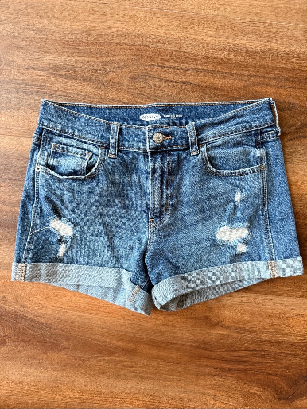 Old Navy Distressed Blue Denim Cuffed Women’s Shorts